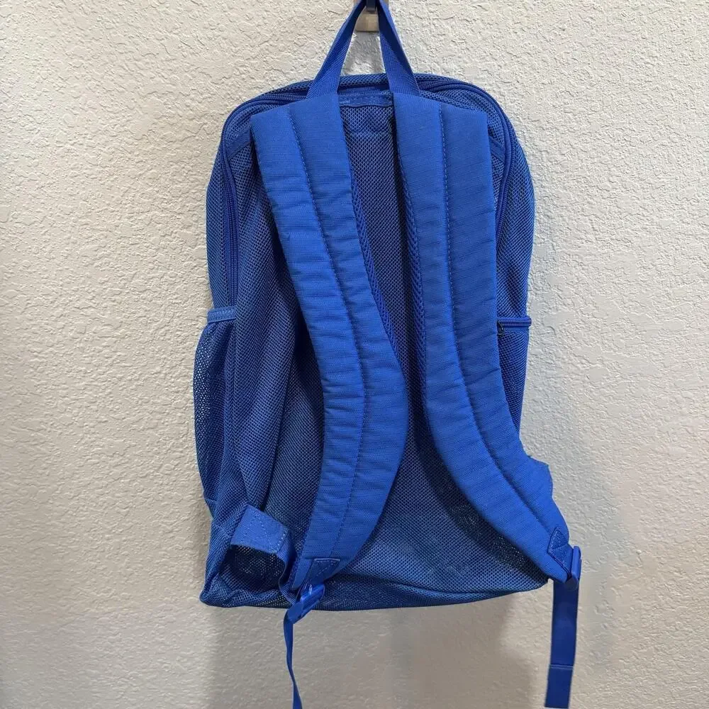 Nike Brasilia Blue Mesh See-Through Backpack Swoosh Daypack School Sports Bag